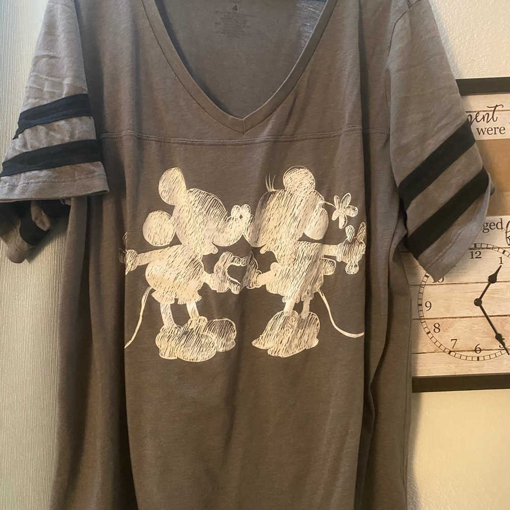 Disney Minnie and Mickey v neck tshirt